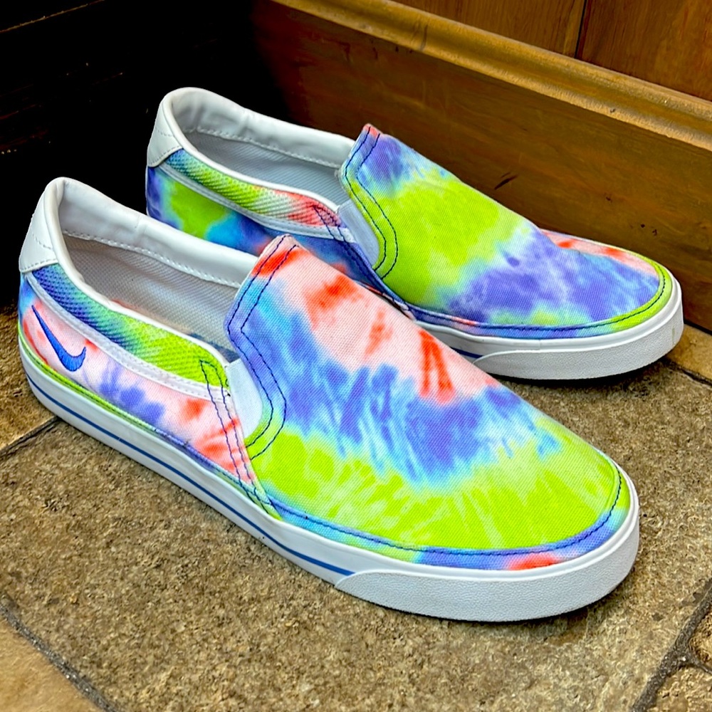 Nike Court Legacy Print Slip On Tie-Dye (Women's) size 10